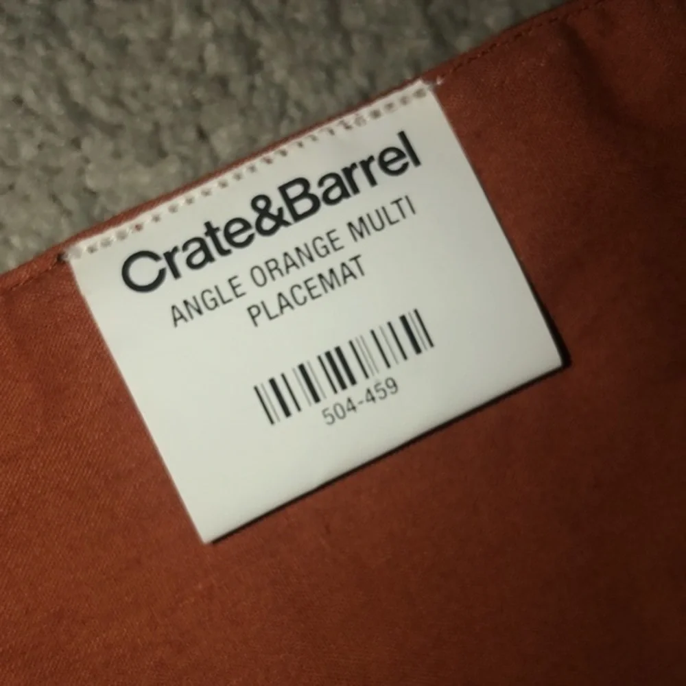 Crate & Barrel‎ Halloween Fall Thanksgiving Placemats Set (4) Orange Angle Multi